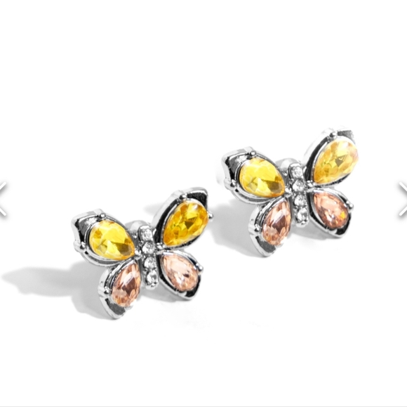 Live to Flight Another Day Yellow Post Earrings Gorgeousness  Dainty - Picture 1 of 3